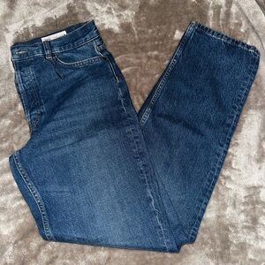 Zara Women's Straight Leg Jeans - Dark Blue
